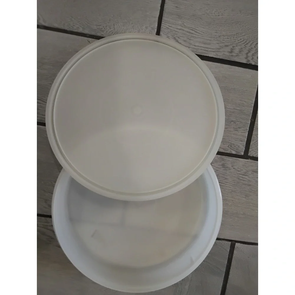 Tupperware Sheer White Round Seal Vintage Food Storage